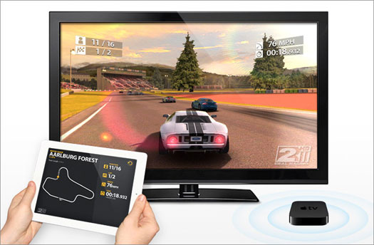 Med AirPlay kan man vise video og spil fra iPad på fladskærmen