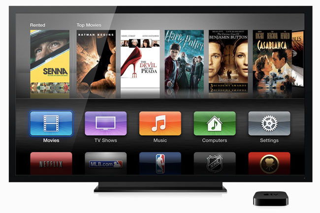 Her ses den nuværende Apple TV-boks, der netop er blevet opdateret