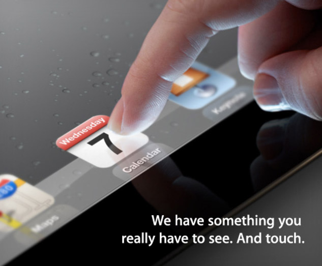 Får Apples nye iPad en taktil skærm? Den officielle invitation lyder som på billedet ovenfor