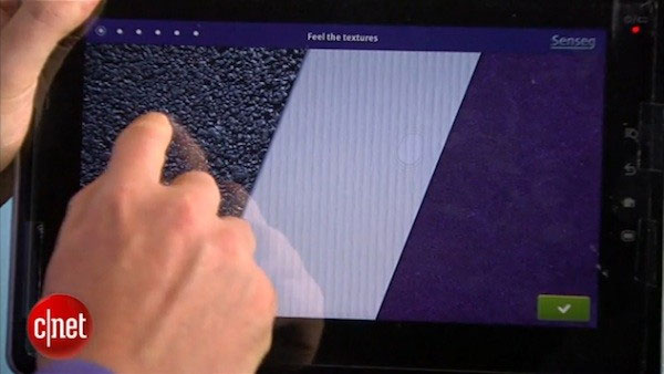 En taktil skærm kan imitere forskellige overflader på en skærm