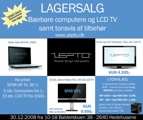 Klik for større billede Zepto lagersalg