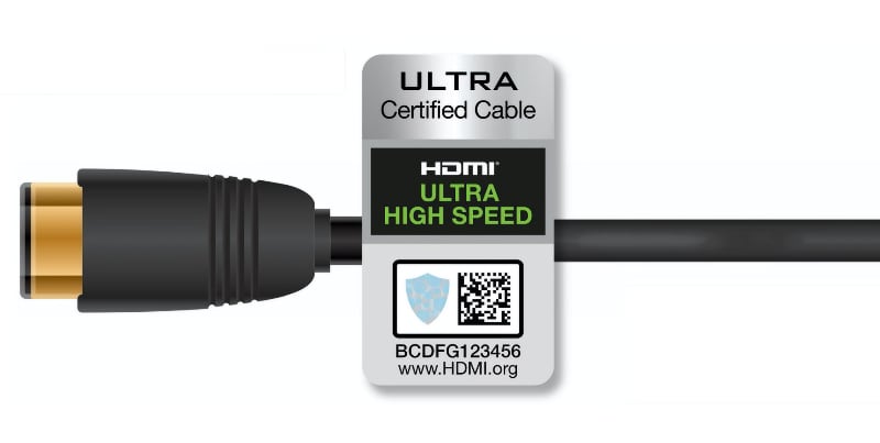 HDMI 2.1 Ultra High Speed certificeret logo
