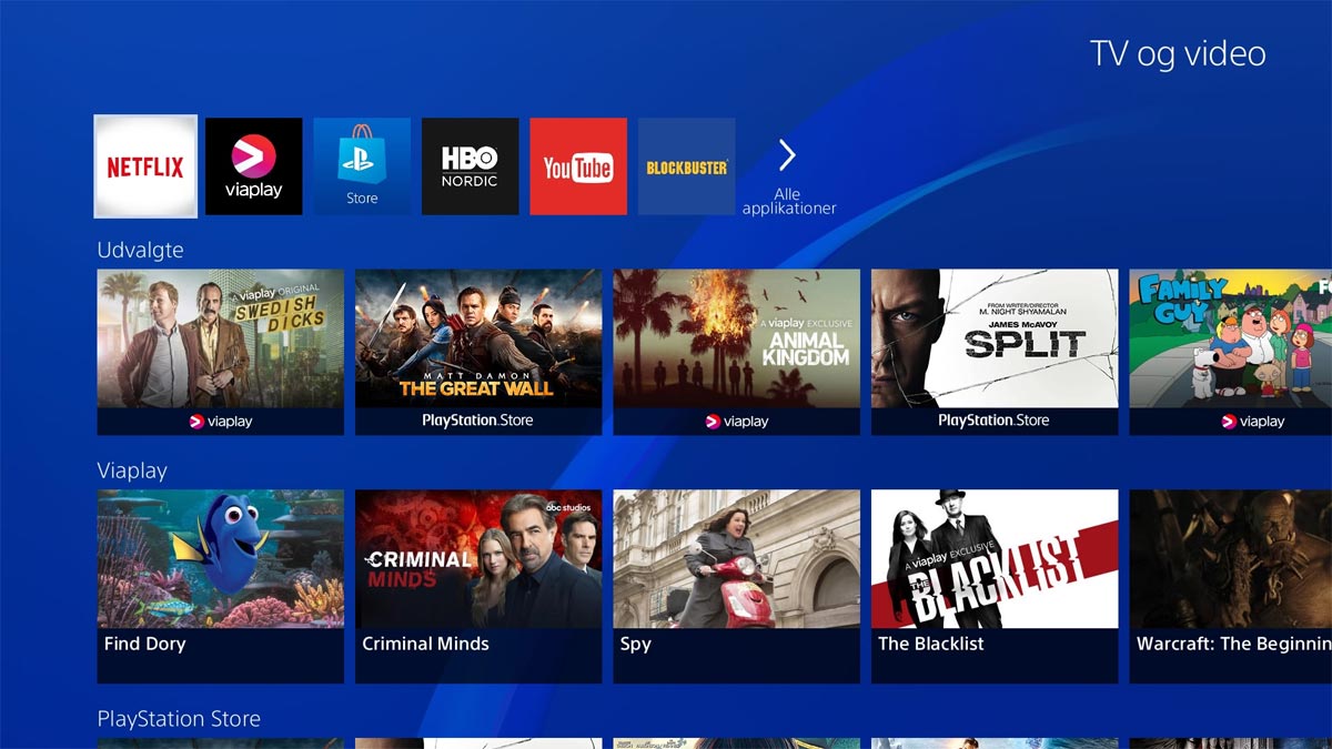 PS4 ny 'TV & Video' sektion filmudlejning, apps & - FlatpanelsDK
