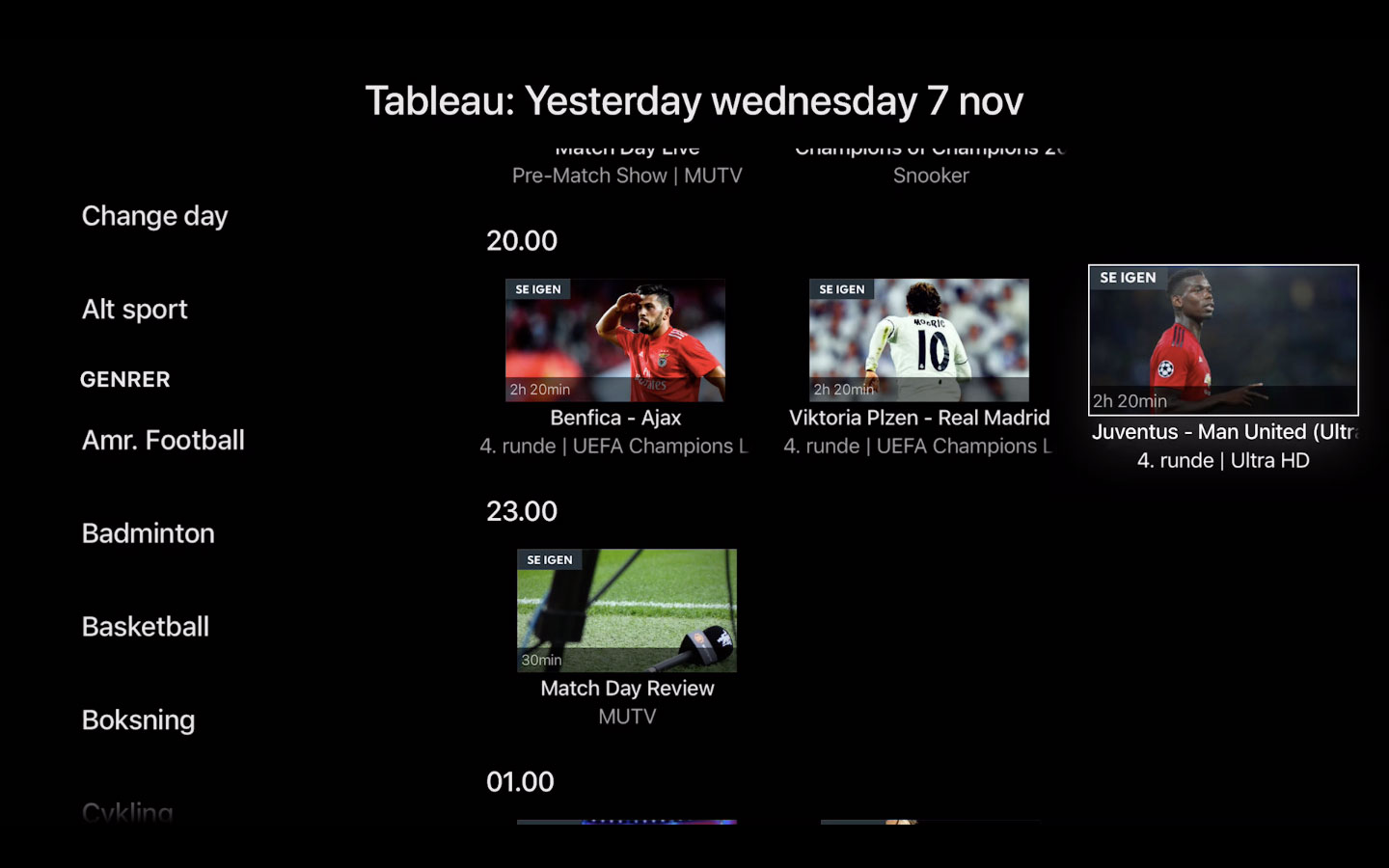 streamer sport 4K på Apple TV -